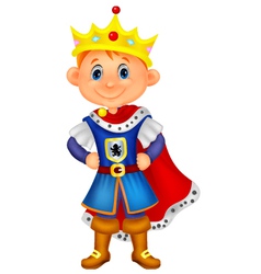 Kid cartoon with king costume Royalty Free Vector Image