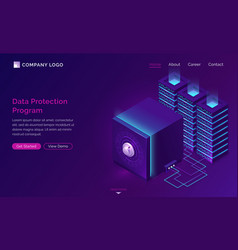 Network security isometric Royalty Free Vector Image