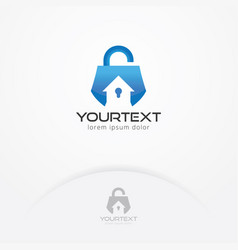 Cute home security logo Royalty Free Vector Image