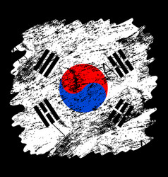 True proportions south korea flag with texture Vector Image