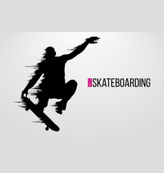 Silhouette of a skateboarder Royalty Free Vector Image