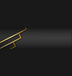 Black abstract modern header with gold lines dark Vector Image