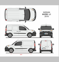 Nissan nv250 cargo van l1 and l2 2019 Royalty Free Vector