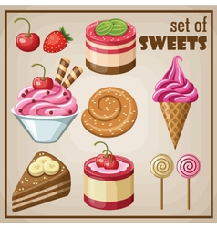 Set sweets Royalty Free Vector Image - VectorStock