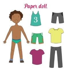 Paper doll boy and clothes Royalty Free Vector Image