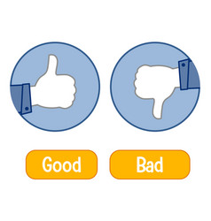 Opposite words with accept and refuse thumb signal