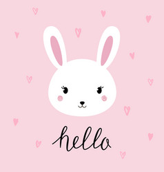 Cute hares with letter Royalty Free Vector Image