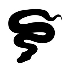 Black silhouette snake cartoon animal design flat Vector Image