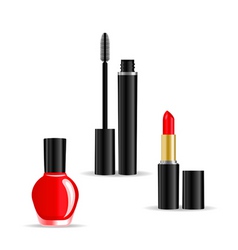 Ladies Cosmetics Make-up Realistic Set Royalty Free Vector