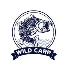 Carp fishing club logo design Royalty Free Vector Image