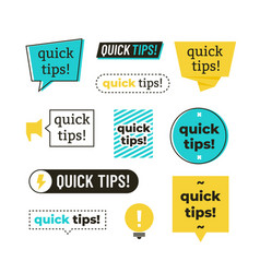 Quick tips helpful emblems problem solution Vector Image
