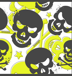 Grunge seamless pattern with human skulls Vector Image