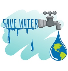 Save water theme with hand squeezing earth Vector Image