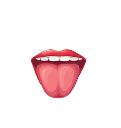 Funny cartoon girl with mouth wide open Royalty Free Vector