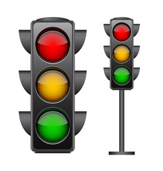 Traffic Lights With All Three Colors On Royalty Free Vector