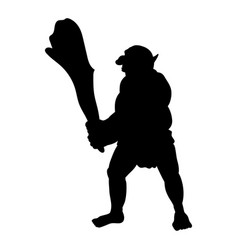 Ogre silhouette monster villain fantasy Royalty Free Vector