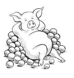 Contour line drawing coloring for kids Royalty Free Vector