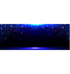 Dark stage background with blue rays of spotlight Vector Image