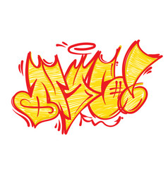 Hip hop graffiti lettering Royalty Free Vector Image