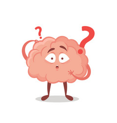 Smart brain character Royalty Free Vector Image