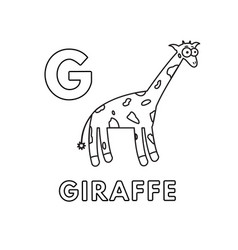 Animal alphabet giraffe Royalty Free Vector Image