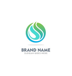 Round abstract wave water logo Royalty Free Vector Image