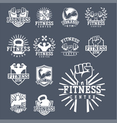 Monochrome fitness emblem design element gym sport