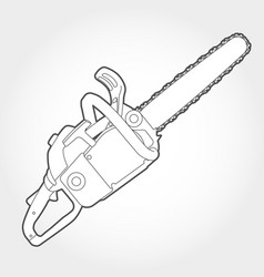 Electric chainsaw with red handle closeup Vector Image