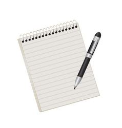 Spiral notebook with pen old-style Royalty Free Vector Image