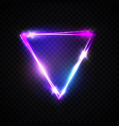 Upside down triangle neon background electric sign