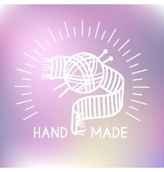 Handmade line vintage logo Royalty Free Vector Image