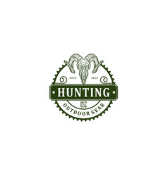 Hunting ram goat logo design - animal wildlife Vector Image