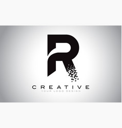 T logo letter with digital pixel tech design Vector Image