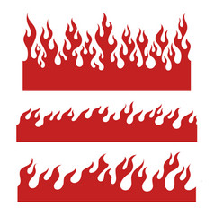 Hellfire flame elements for the endless border Vector Image