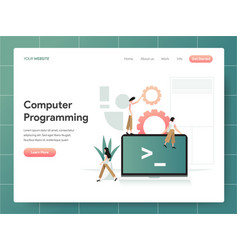 App testing concept man with laptop Royalty Free Vector