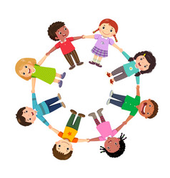 Children holding hands in a circle Royalty Free Vector Image