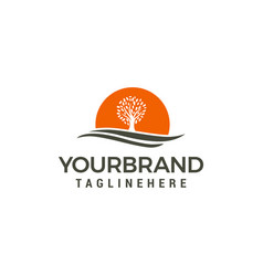 Palm tree house logo design concept template Vector Image