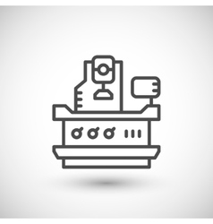 Cnc milling machine line icon Royalty Free Vector Image