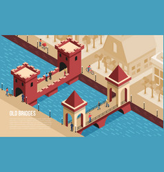 Bridges isometric set Royalty Free Vector Image