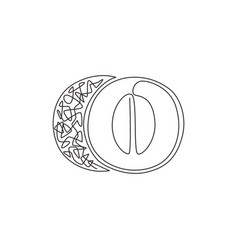 Single continuous line drawing of whole and half Vector Image