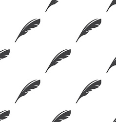 Black and white doodle feathers seamless pattern Vector Image