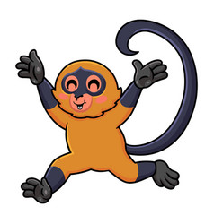 Cute spider monkey cartoon posing Royalty Free Vector Image