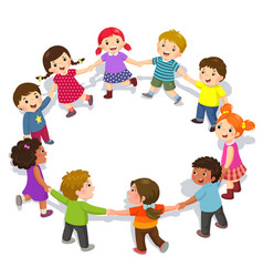 Multicultural children hand in hand Royalty Free Vector