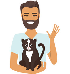 young vector man cat vectors