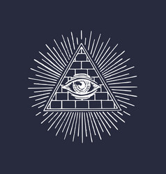 One eye illuminati Royalty Free Vector Image - VectorStock