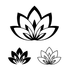 Lotus zen flower design set yoga style Royalty Free Vector