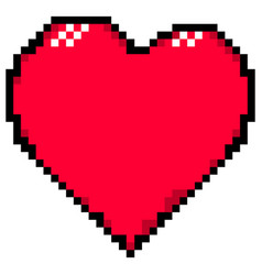 Red heart in pixel art style Royalty Free Vector Image