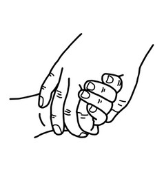 Hand of baby holding mother with love Royalty Free Vector