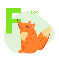 Letter F and fox Royalty Free Vector Image - VectorStock