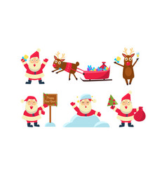 Christmas card with funny company Royalty Free Vector Image